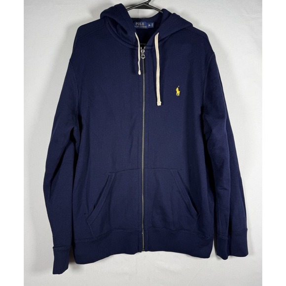 Polo Ralph Lauren Other - Polo Ralph Lauren Full Zip Hoodie Men's XL Navy Fleece Lined Thermal Hood Pony